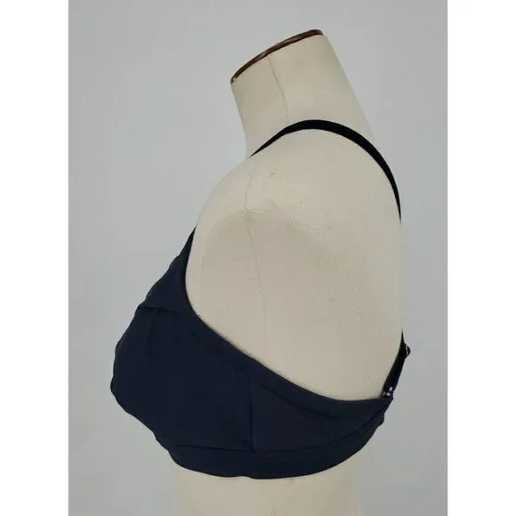 Athleta 36D / DD Navy Blue Twister Front Molded Cup Swim Bikini Top 964874 - Picture 2 of 8